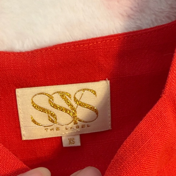 SSYS The Elaine Scallop Ric Rac Linen Skort Set In Red - Picture 3 of 10